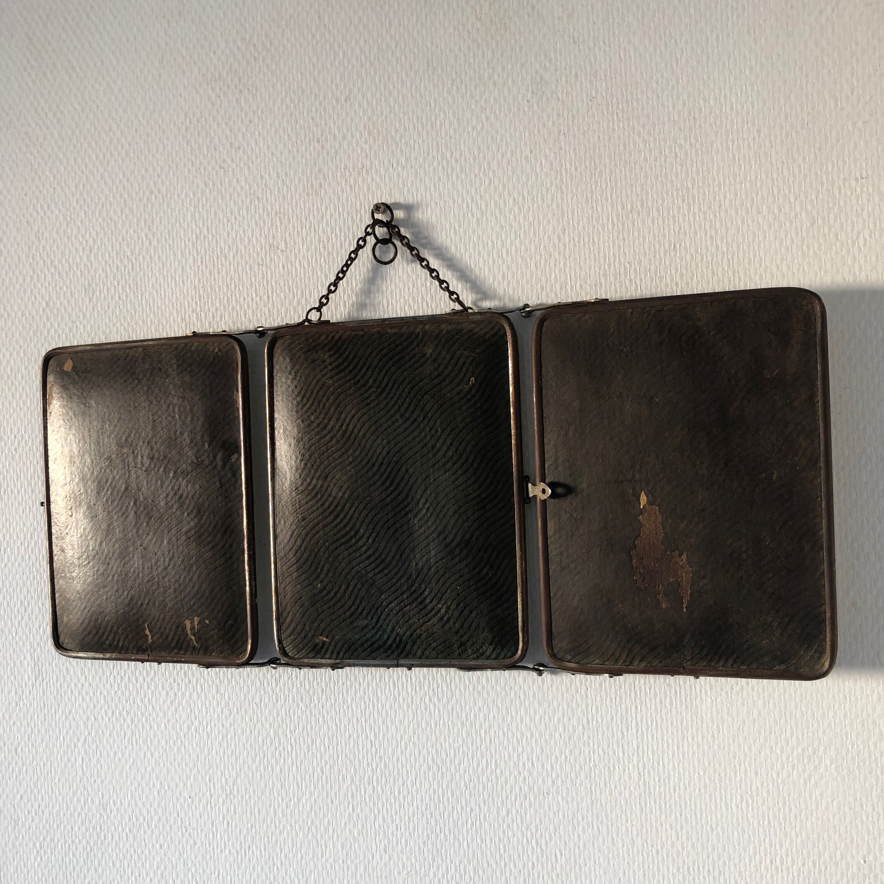 Triptych mirror barber 25x59 vintage 1940