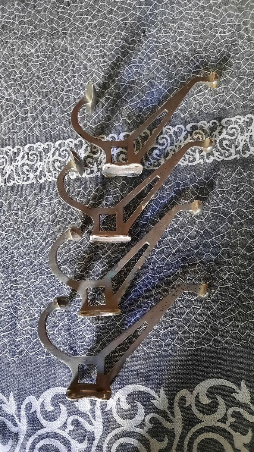 Set of 4 chrome-plated brass wall hooks