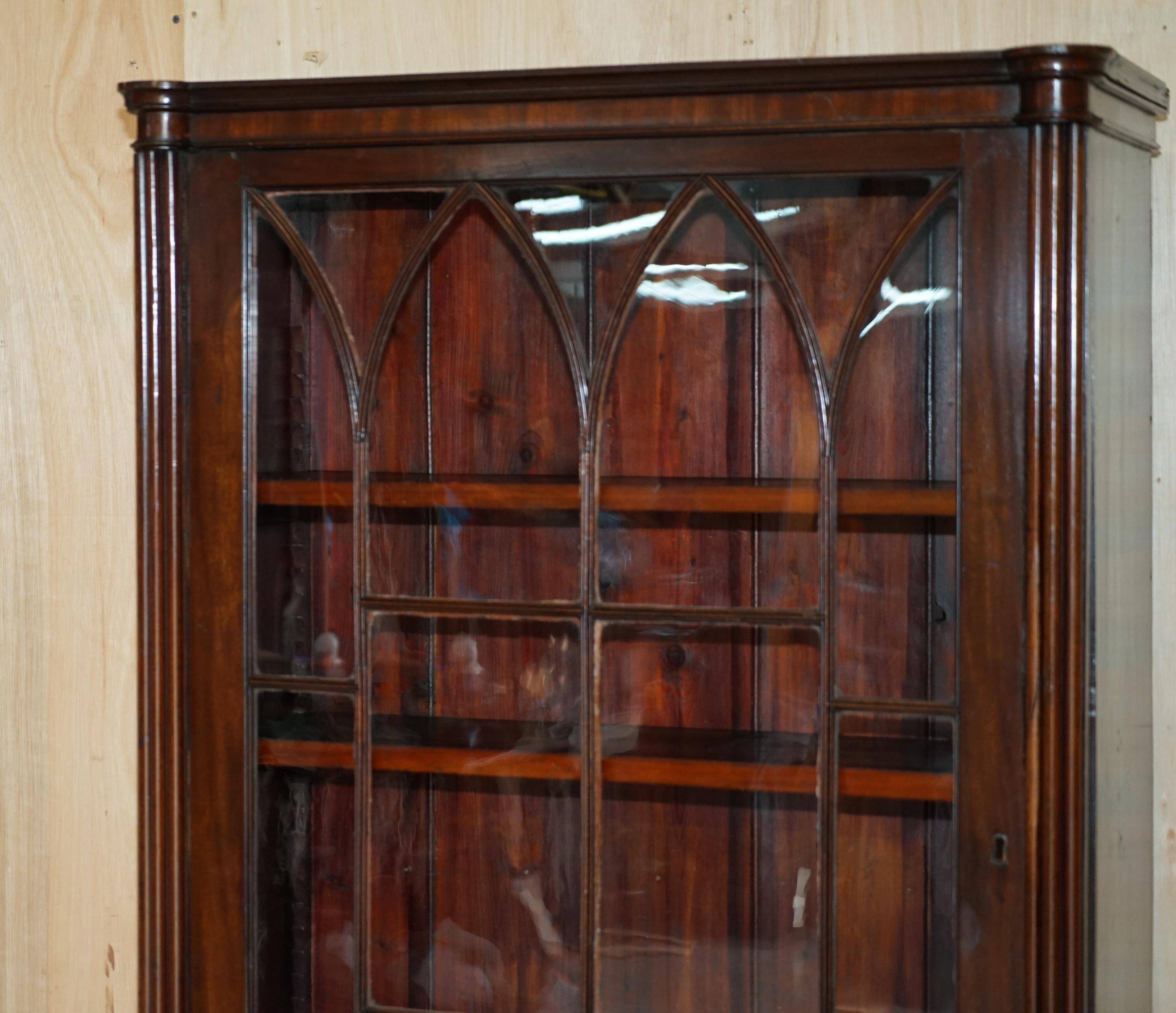 Astral glass library in Gothic Revival style, early Victorian.