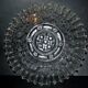 Old molded glass cake dish cutter - ivy decoration wavy edge 31cm