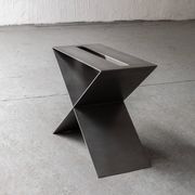 Contemporary stainless steel side table by Lena Coupez, Belgium, 2024