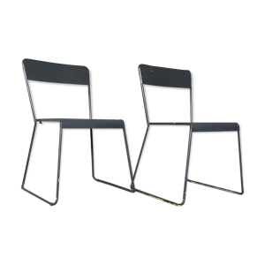 Paire de chaises métal