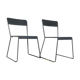 Pair of stackable metal chairs with sled feet - 1960
