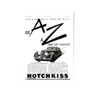 Affiche vintage années 30 Hotchkiss