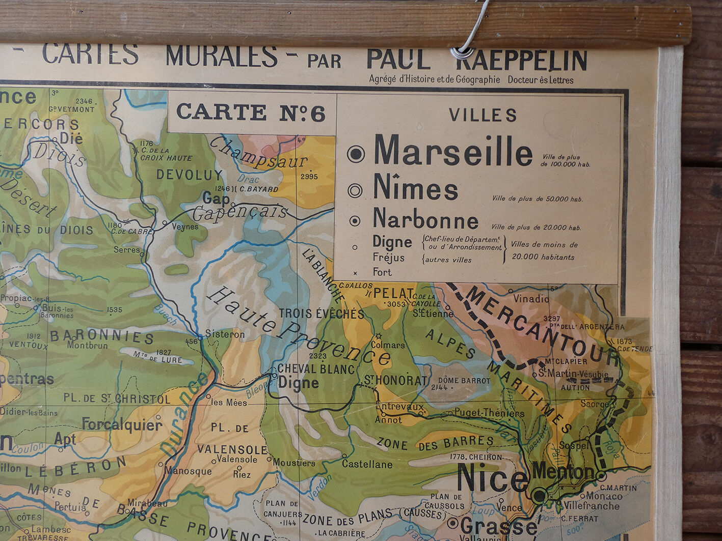 Ancient school map "Midi Mediterranean and Corsica" - Paul Kaeppelin