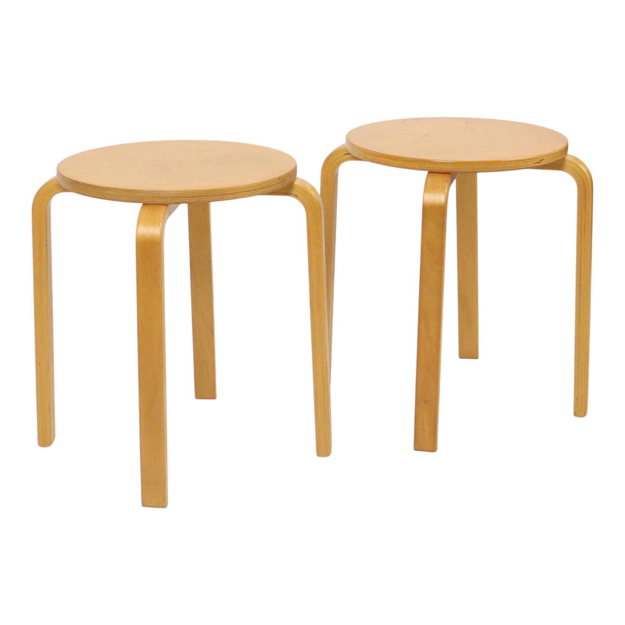 Set of 2 Vintage IKEA Frosta Stools, Beech Wood, 1990s