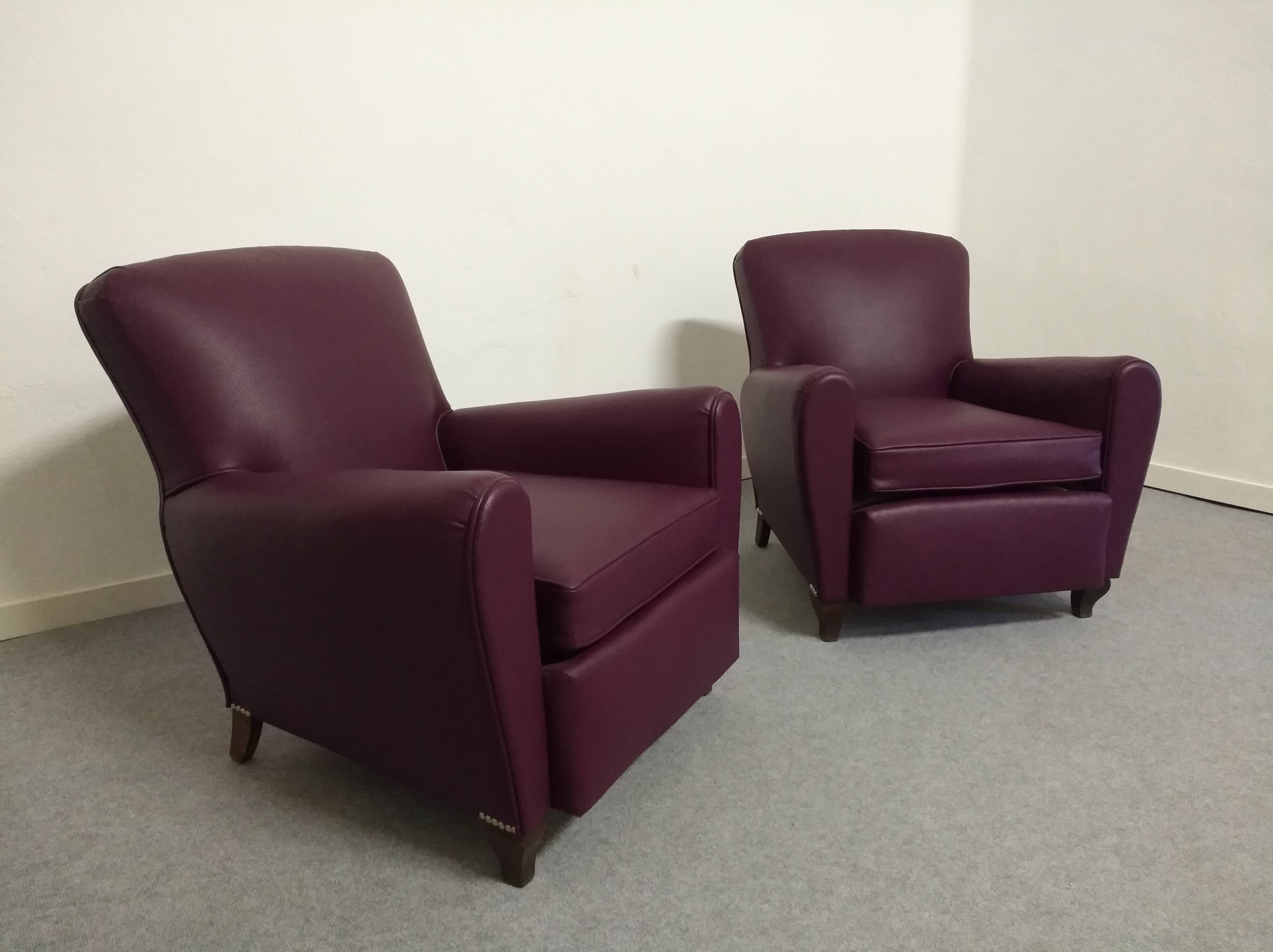 Pair of Art Deco club armchairs circa 1920