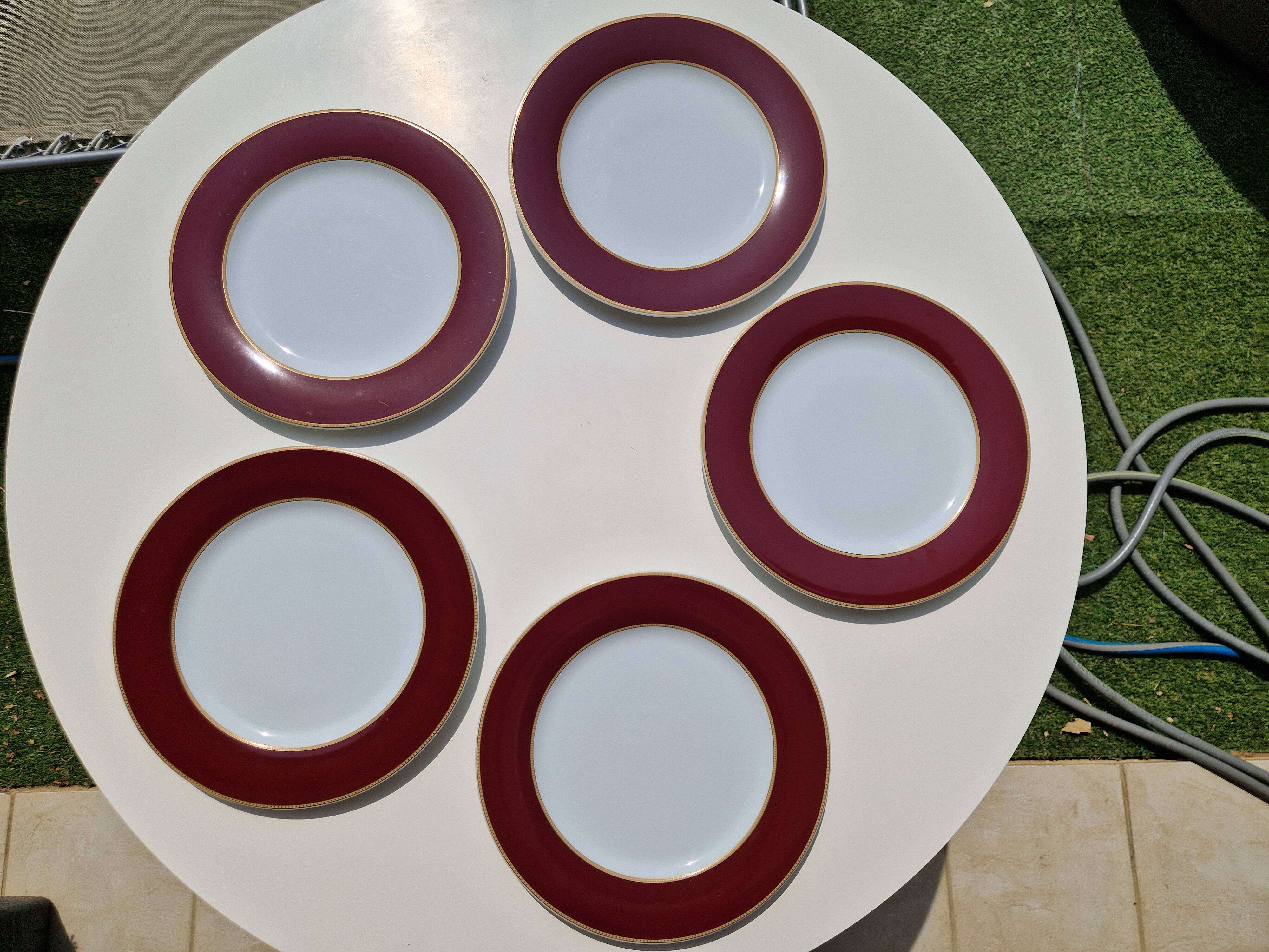 Set of 5 large fine porcelain plates, first choice.