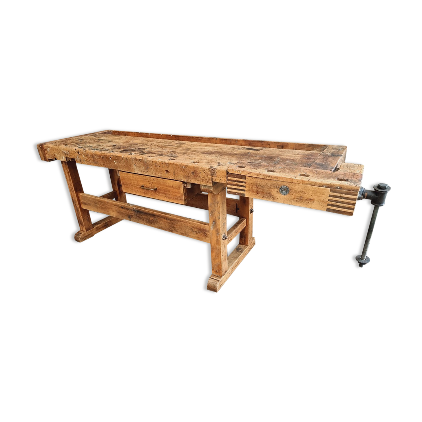 Old workbench Ott beech kitchen island or side table