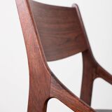 4 chaises danoises en palissandre et skaï noir par Vestervig Eriksen, 1960