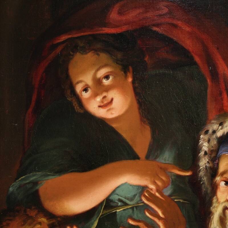 Great 18th century painting, allegory of winter