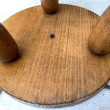 Tripod stool in turned wood