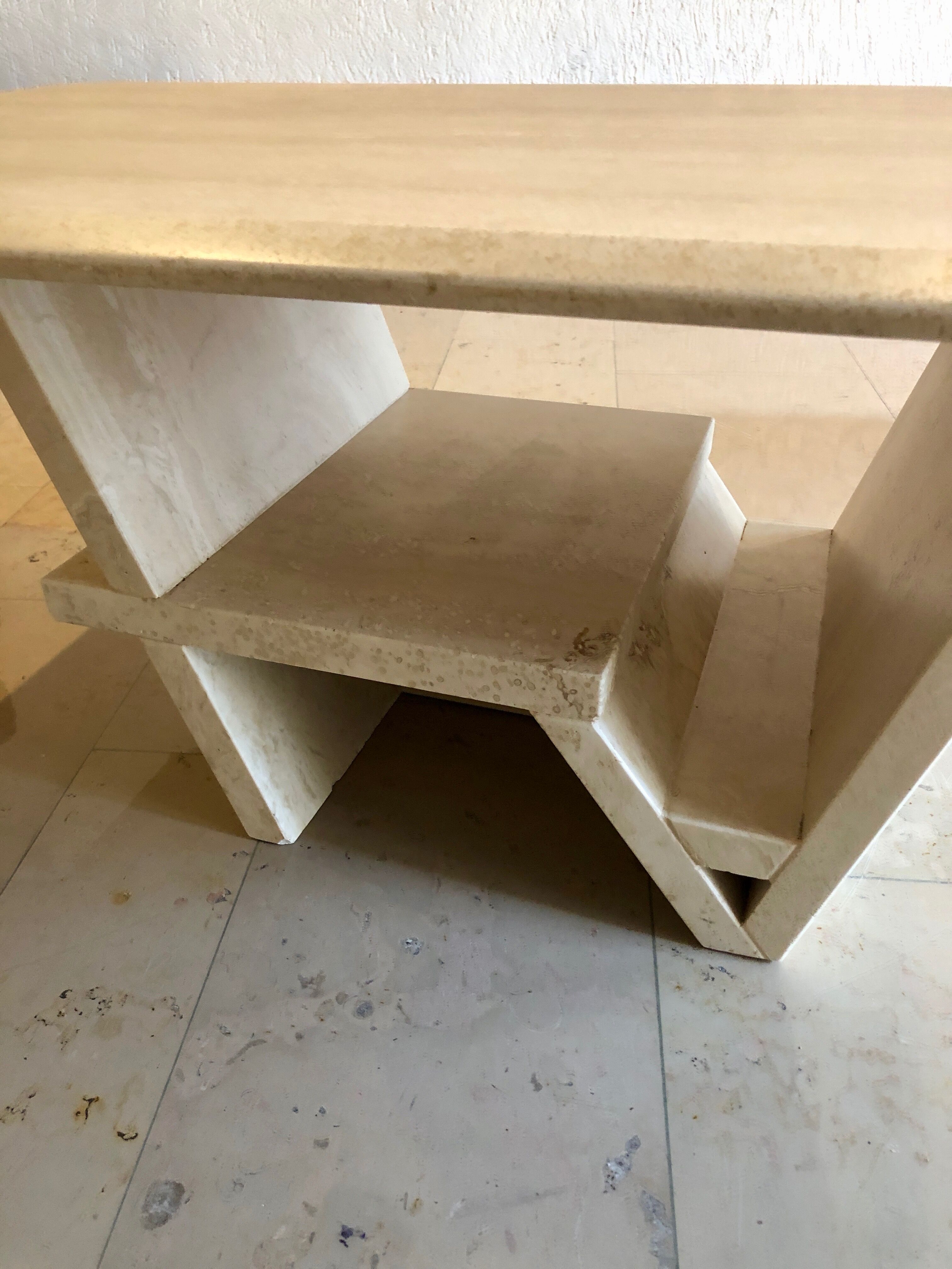 Table en travertin rectangle