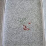 Cendrier, vide poche en porcelaine à glaçure craquelée, années 1940