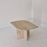 Travertine Coffee or Side Table in Teardrop Shape, Italy 1980s