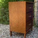 Vintage chest of drawers with oak compass legs, 1950s