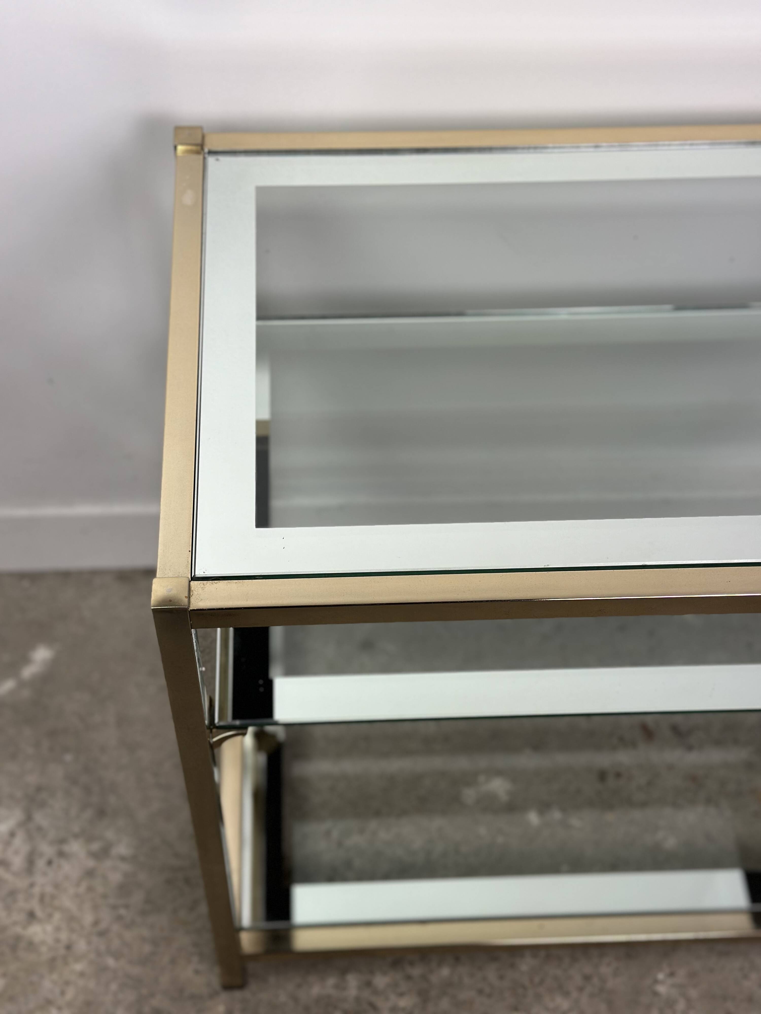 Vintage golden brass side table 1970