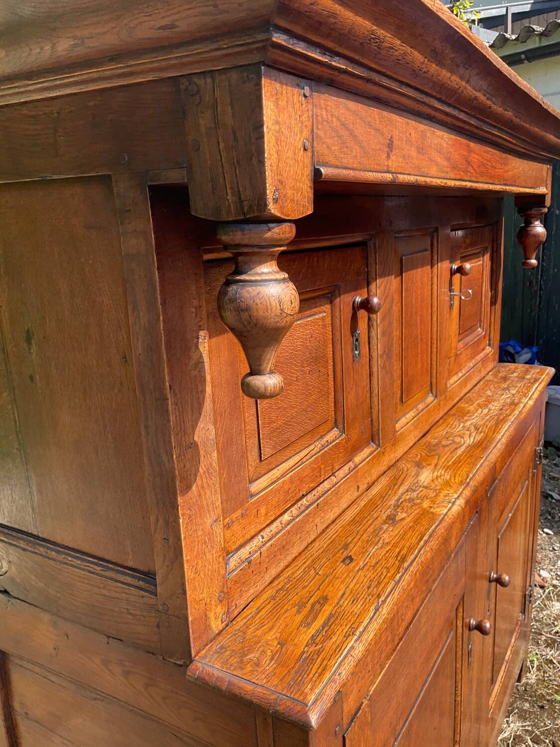 Old 18th century 2-part solid oak dresser