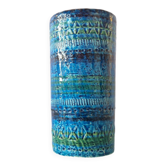 'Rimini Blu' series ceramic vase by Aldo Londi for Bitossi, Italy 1960's