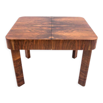 Extensible rectangular art deco dining table Poland 1940s