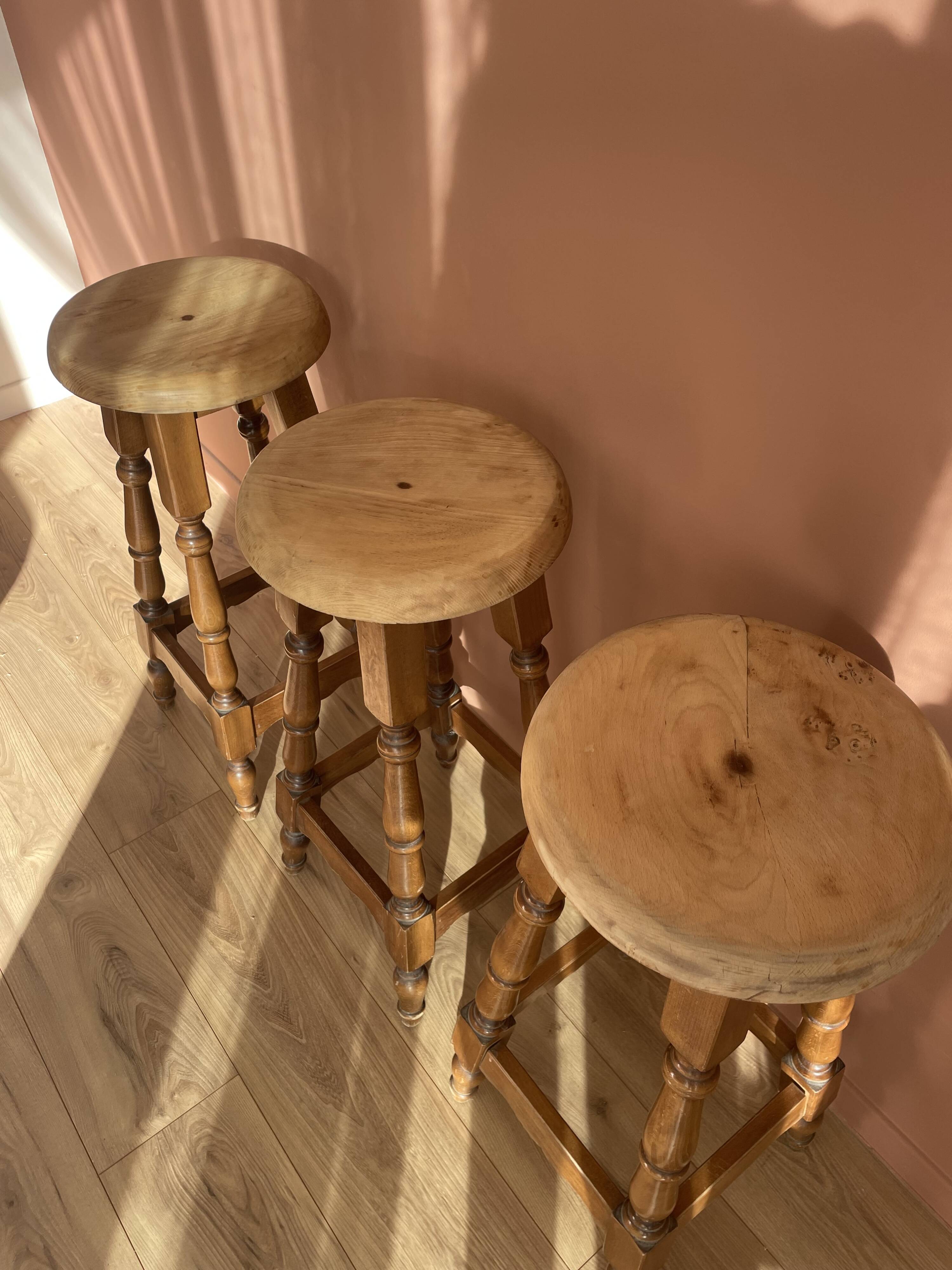 Solid wood bar stool