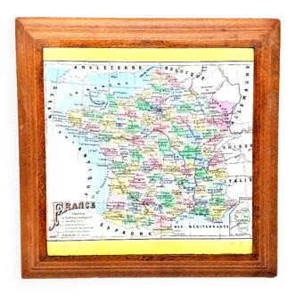 Dessous de plat carte de france anciens départements signé gl déposé informations sur l