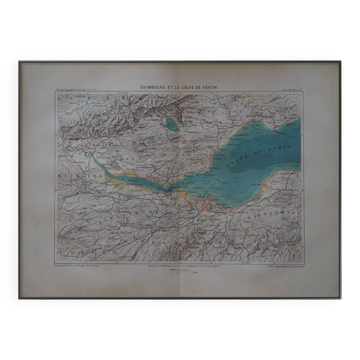Old map of Edinburgh and the Firth of Forth - 1879 | Wall decoration