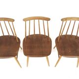 Set of 3 Scandinavian "Fanett" chairs by Ilmari Tapiovaara, Sweden, 1960