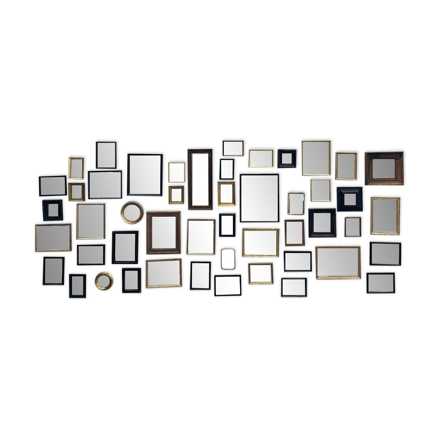 Set of 49 antique mirrors