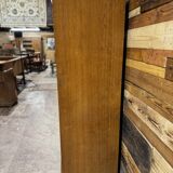 Armoire vintage en rotin et chêne