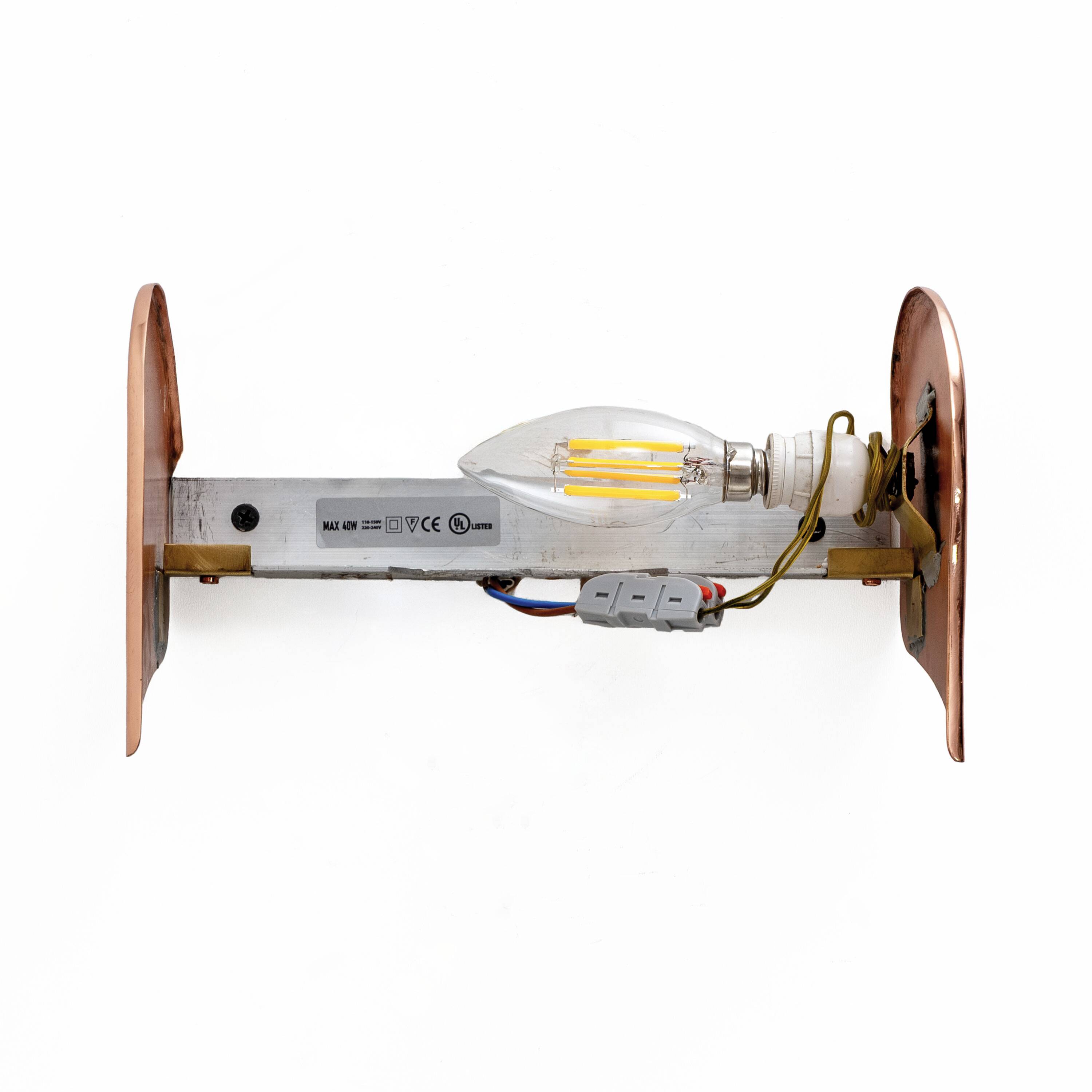 Pair of Barovier & Toso Murano Glass Wall Lights with Copper Details, Italy