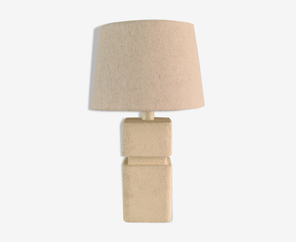 Lampe sculpture française en pierre blanche années 60