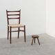 Tabouret trépied en chêne rustique, France, vers 1900