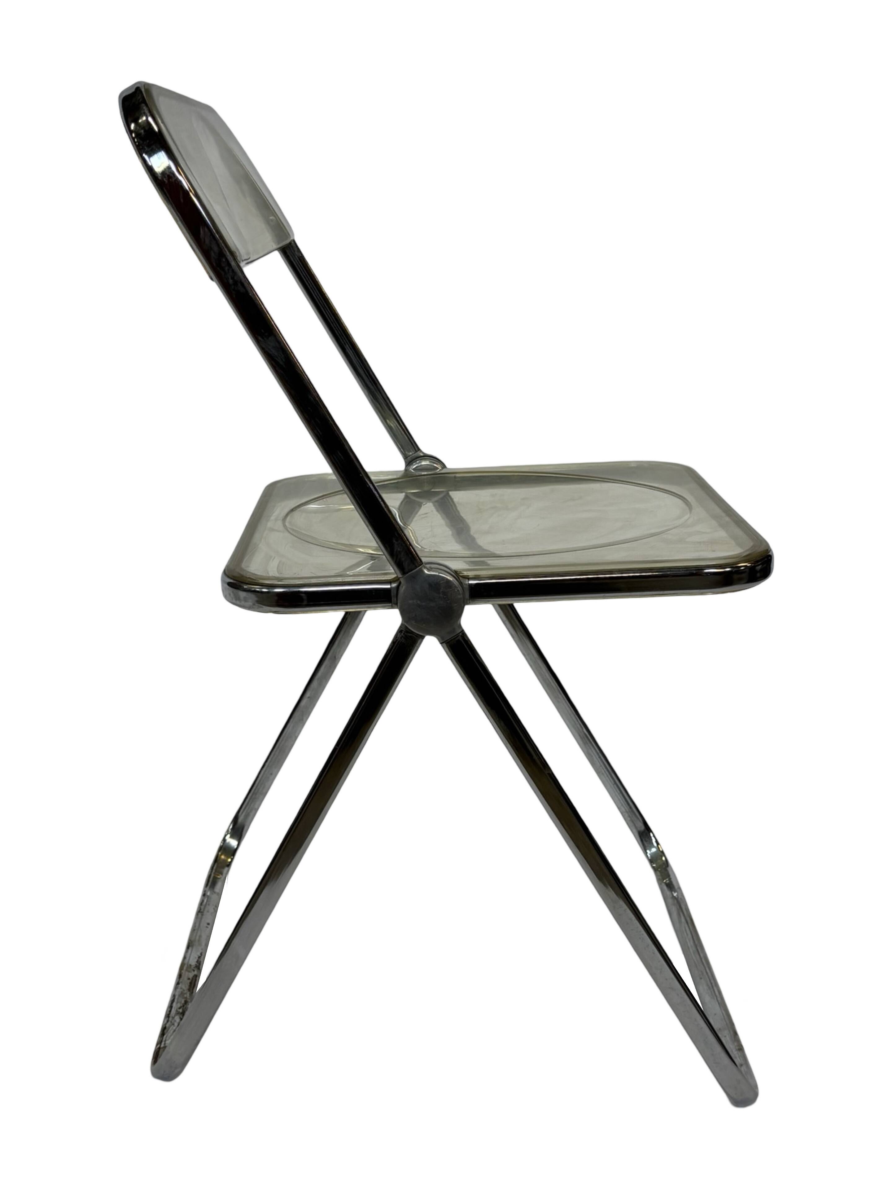 Chaise vintage Plia par Giancarlo Piretti pour Castelli
