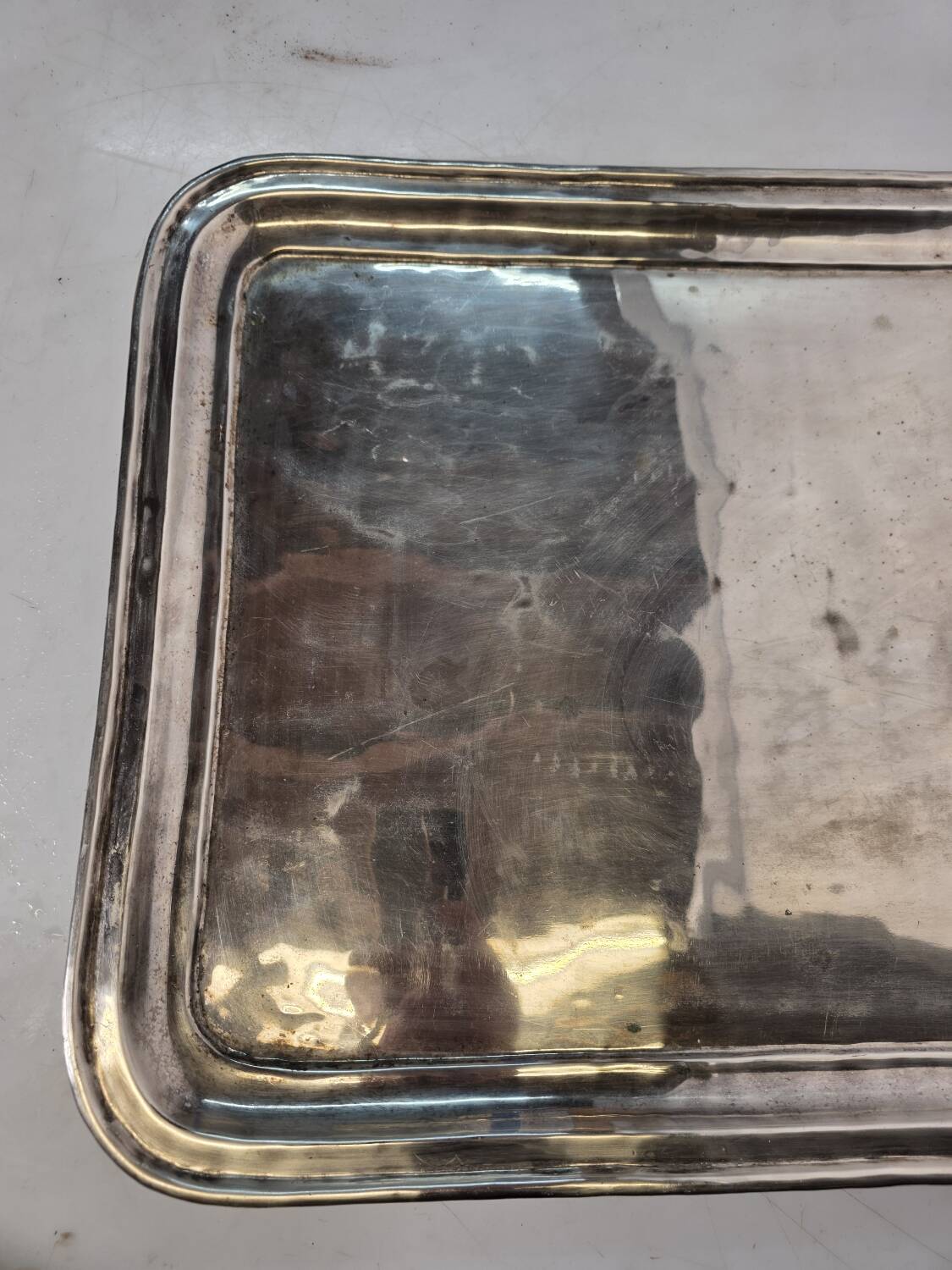 Antique silver-plated tray