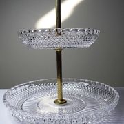 Silent servant/vintage display in moulded crystal & gilded metal from the 1970s-1980s