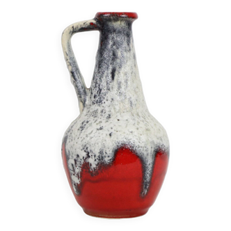 Vase rouge Fat Lava Design Bay Keramik Poterie d’Allemagne de l’Ouest 67-30