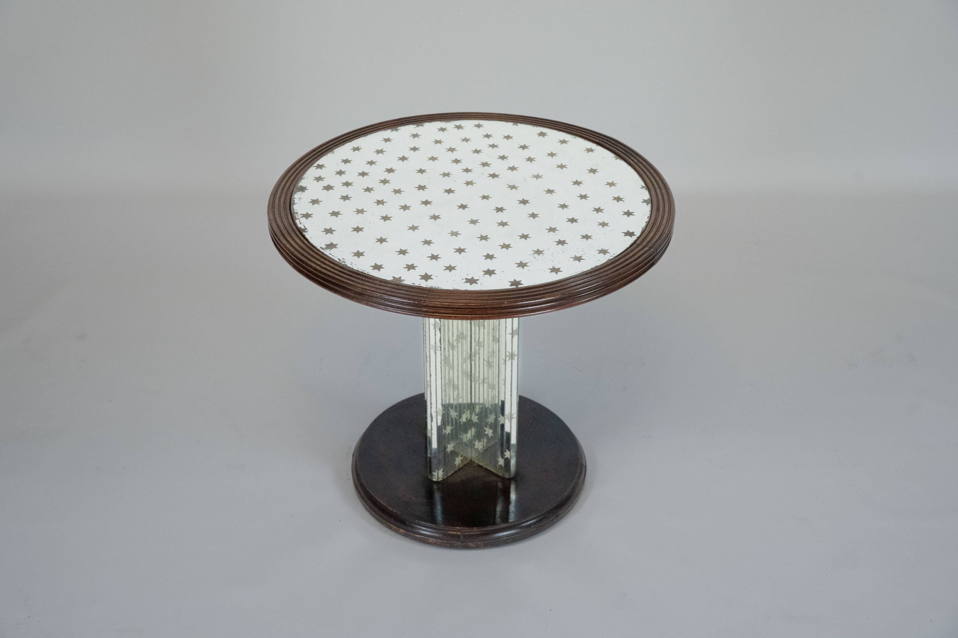Italian Art Deco mirrored side table from the 1930s