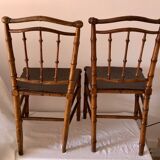 Vintage wooden and bamboo chairs