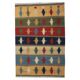 Vintage Qashqai Striped Wool Kilim Rug, Large Multicolor Flatweave Carpet