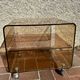Side table, vintage serving trolley in plexiglass by Michel Dumas for