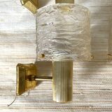 Set of 4 60s wall lights in champagne-colored resin