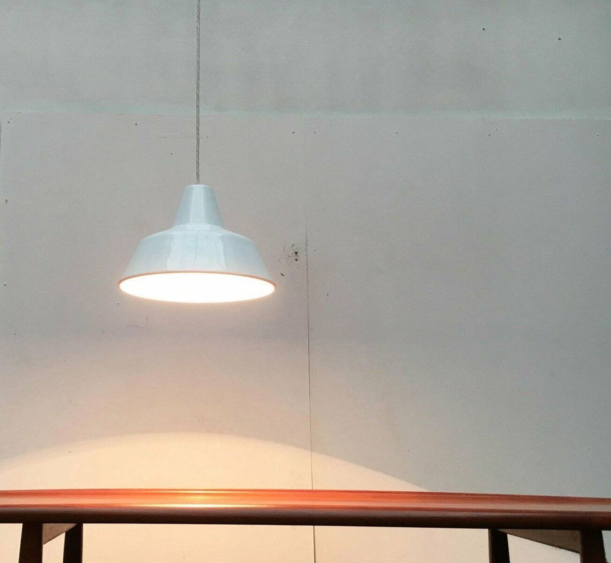 Modern Danish enamel pendant lamp from the mid-century by Louis Poulsen, 1960s.