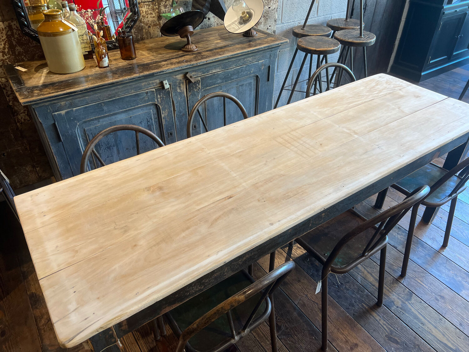 Patinated dining table