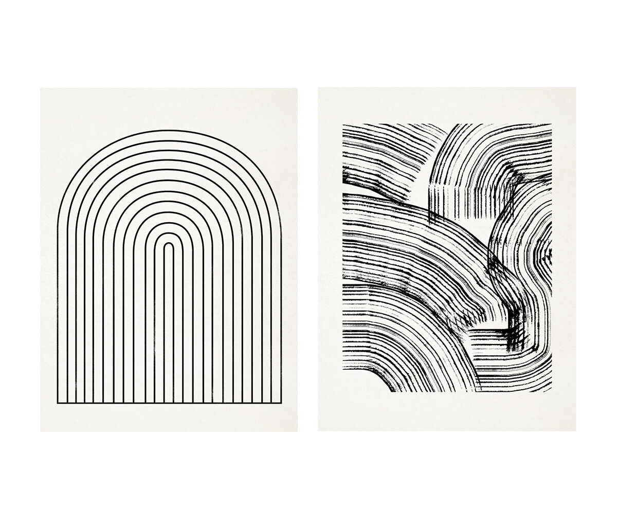 Pair of giclee prints, abstract wall art set of two, 50x70cm