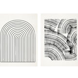 Pair of giclee prints, abstract wall art set of two, 50x70cm