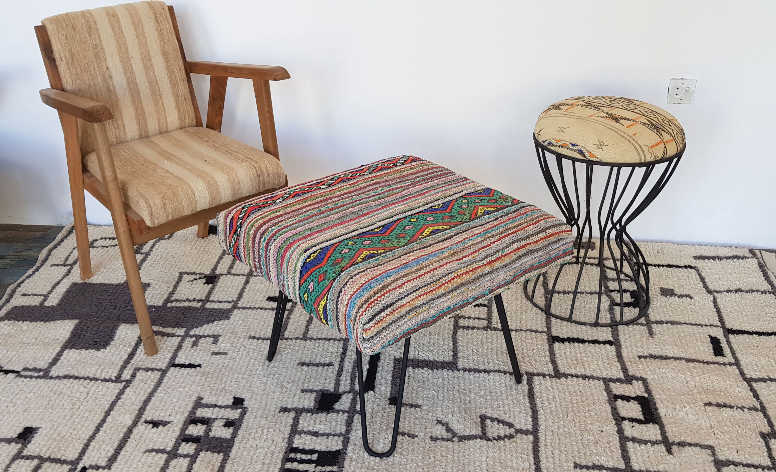 Kilim Ottoman pouf