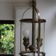 Brass lantern for vestibule with 2 candle holders