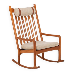 Fauteuil à bascule conçu par Hans Olsen pour Juul Kristensen, Danemark, années 1960