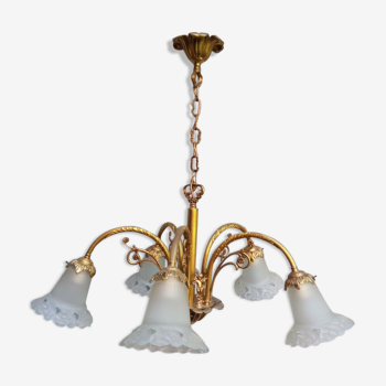 Bronze chandelier of Art Nouveau inspiration